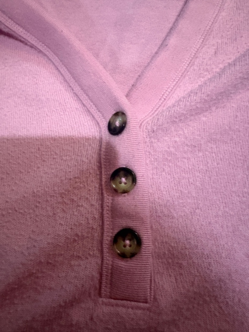 ALO Yoga Pink Henley Cropped Sweatshirt - Picture 3 of 5